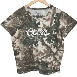 NWOT Coors Tree Leaf Camo Print Shirt Women's XL
